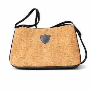 Sistina Cork Crossbody Bag | Genuine Leather Trim | Adjustable Strap-Neutral Tan
